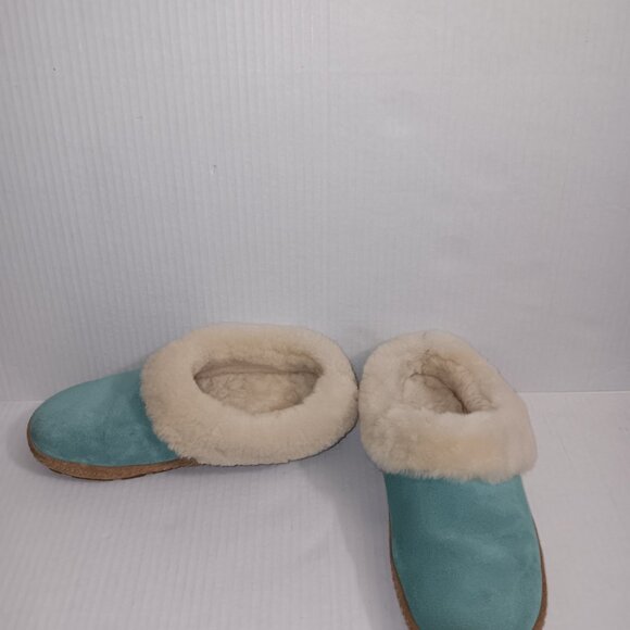 ll BEAN SQUAM LAKE WICKED GOOD SLIPPERS WOMEN'S BLUE SUEDE SHEARING LAMBSWOOL LI - Picture 9 of 9